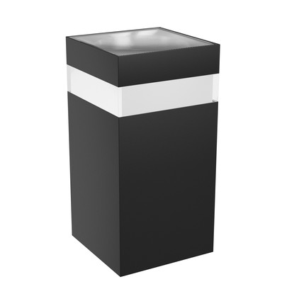 9W Torre ring vägglampa - IP54 utomhus, CCT, fyrkantig, 3 ljusfärger, svart, inkl. ljuskälla