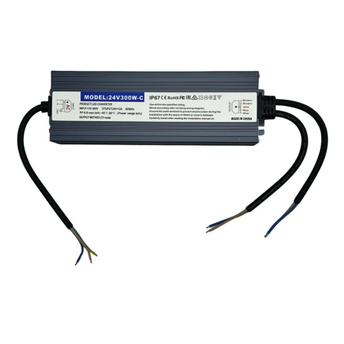 300W / 24V DC strömförsörjning - 12,5A, IP67, Flicker free
