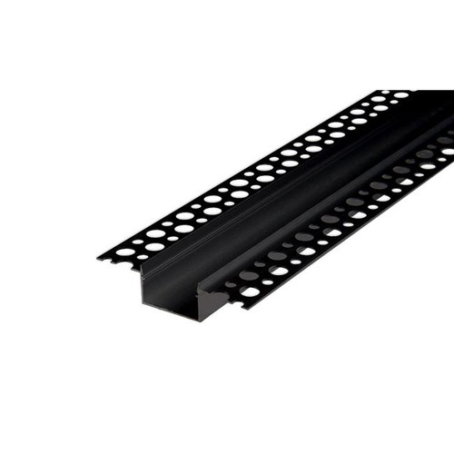 Aluprofil 50x20 till inspackling - 1 meter, Svart, inkl. Svart cover