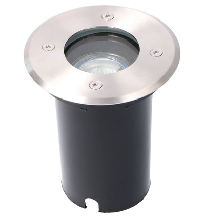 Rhodos Markspotlight Rund För LED IP67, 230V i Rostfritt Stål