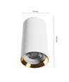 Chloe Variosa GU10 ytmontage GU10 - 230V, IP20, 55x100mm, vit / guld, rund, utan ljuskälla