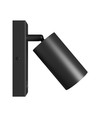 GU10 vägglampa med strömbrytare - vägglampa utan ljuskälla, 230V, IP20, Ø55x100mm, svart, rund, spektrum