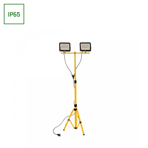 2x50W med tripod-stativ - IP66, neutralvit, arbetslampor, 110°, 210cm kabel