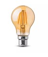 V-Tac 4W LED lampa - Filament, amberfärgad, Samsung LED chip, extra varm vit, 2200K, A60, B22