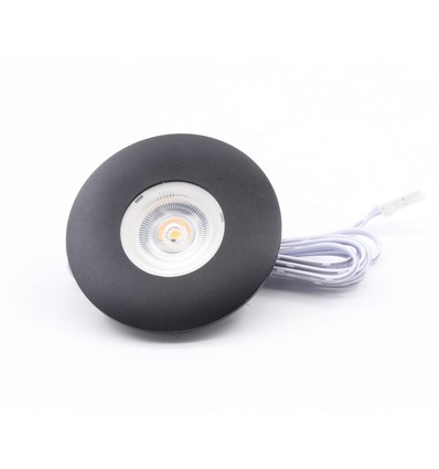 LEDlife Cabi68 köksbelysning - Hål: Ø5,5 cm, Mål: Ø6,8 cm, RA91, svart, 2,5W, 12V DC