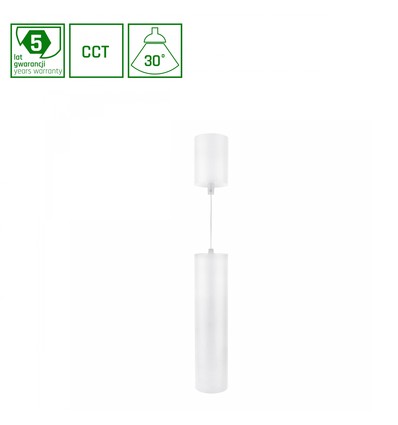 Hangit M 11W - Multiväg CCT 230V 30° IP20 74x300Bas 80x110 Vit, Justerbar Höjd