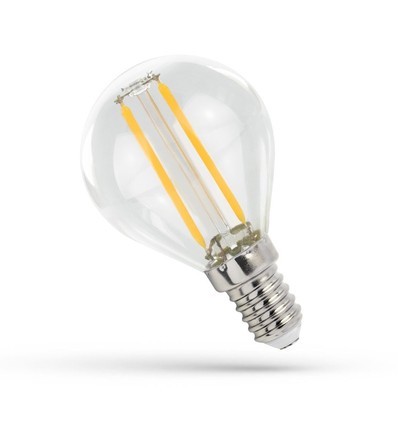 1W LED liten globlampa - G45, filament, klart glas, E14