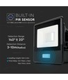 V-Tac 10W LED strålkastare med sensor - Samsung LED chip