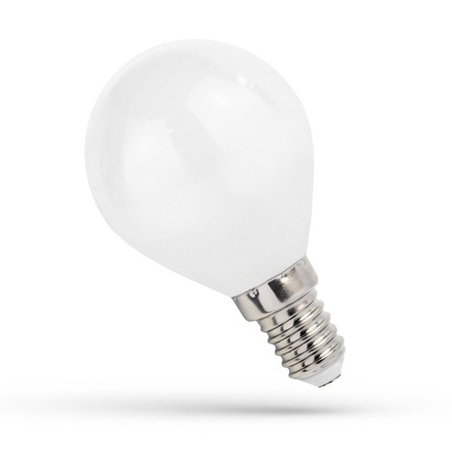 1W LED liten globlampa - G45, filament, frostad glas, E14