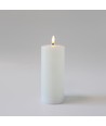 LED Blockljus 17,5 cm hög, smält-look, flameffekt - Ø7,5 cm, 17,5 cm hög, fungerar m. fjärrkontroll, timer, äkta stearin