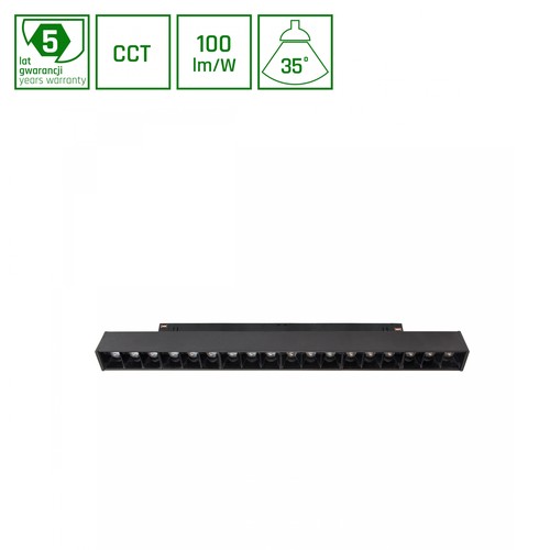 SHIFT CCT- Grid M skena ljus 17W - 330x23x42mm, 40°, svart, CCT skift