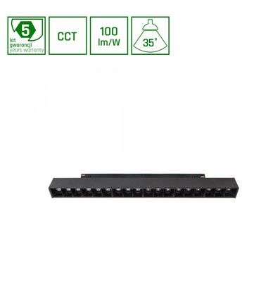 SHIFT CCT- Grid M skena ljus 17W - 330x23x42mm, 40°, svart, CCT skift