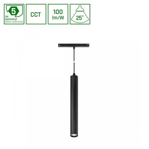 SHIFT CCT- Hangit Nedhängt Skensljus 12W - 40x297 (900mm Kabel), 25° Svart CCT Switch