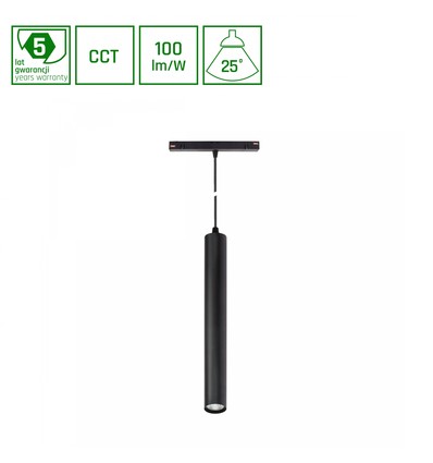 SHIFT CCT- Hangit Nedhängt Skensljus 12W - 40x297 (900mm Kabel), 25° Svart CCT Switch