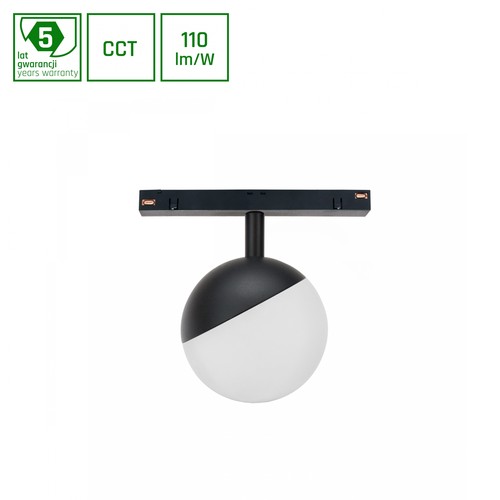 SHIFT CCT Globe Sphere - Skena Belysning Ø100x130mm, 5W, 165°, Svart, CCT Switch