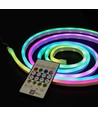 250cm RGBIC Neon Flex komplett set - 7x15 neonflex, Bluetooth app, fjärrkontroll, inkl. monteringsklämmor, USB