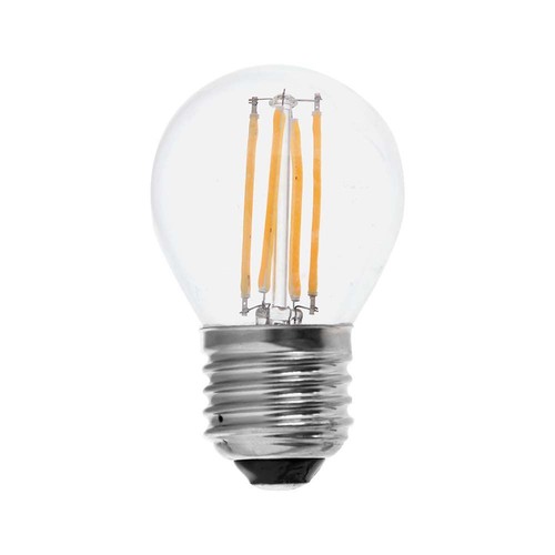 E27 4W 3-stegs dimbar LED klotlampa - G45, filament, klart glas
