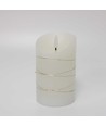 LED Blockljus med ljusslinga, 12,5 cm hög, flameffekt - Ø7,5 cm, 12,5 cm hög, fungerar m. fjärrkontroll, äkta stearin