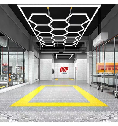 Hexagon LED 14 fält + ram komplett set - RA95, 591W, inklusive strömanslutning