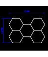 168W RA95 Hexagon LED 5 fält komplett set - Inkl. strömanslutning