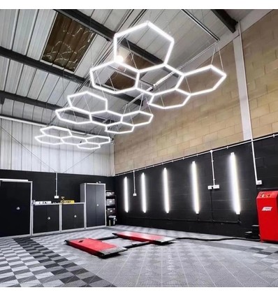 Hexagon LED 5 fält komplett set - RA95, 168W. inklusive strömförsörjning