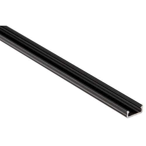 Aluprofil Type D till inomhus IP20 LED strip - Låg, 1 meter, svart, välj cover