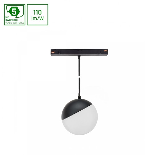 SHIFT Globe P - pendlat Sphere Skinna Ljus 100mm (850mm Kabel), 5W, 165°, Svart, 2 Kretsar