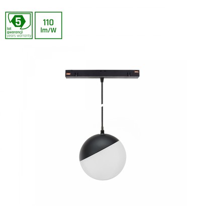 SHIFT Globe P - pendlat Sphere Skinna Ljus 100mm (850mm Kabel), 5W, 165°, Svart, 2 Kretsar