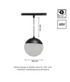 SHIFT Globe P - pendlat Sphere Skinna Ljus 100mm (850mm Kabel), 5W, 165°, Svart, 2 Kretsar