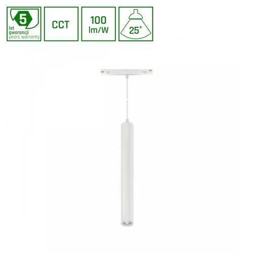 SHIFT CCT - Hangit Nedpendlat Skensystem Ljus 12W - 40x297 (900mm Kabel), 25°, Vit, CCT Strömbrytare