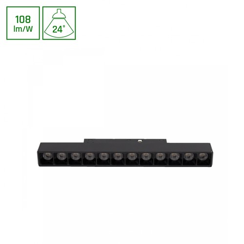 SHIFT Basic Linjär Armatur 12W - Galler S, 220mm, 4000K, Svart