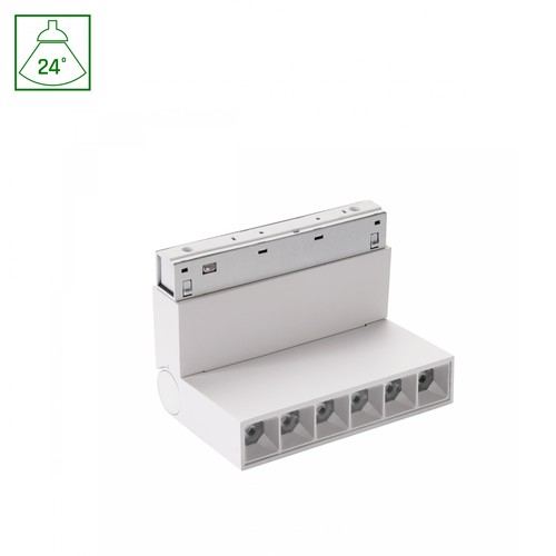 6W SHIFT Basic Grid XS Justerbar Linjär Armatur - 11cm, 2700K, Vit