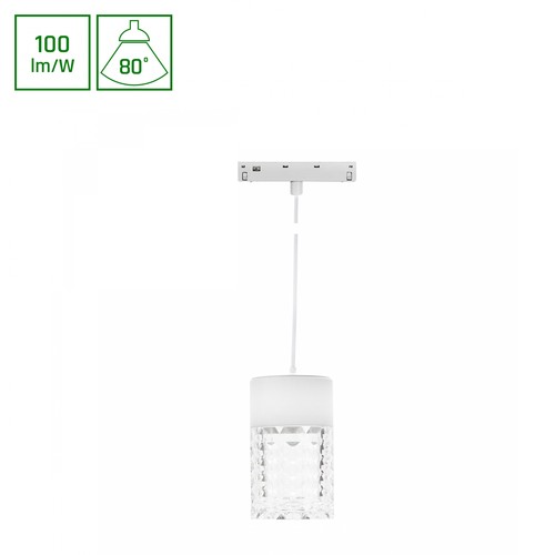 System Shift Basic - Hangit Kristallarmatur, nedhängt, 55x110mm (1100mm tråd), 7W, 4000K, vit