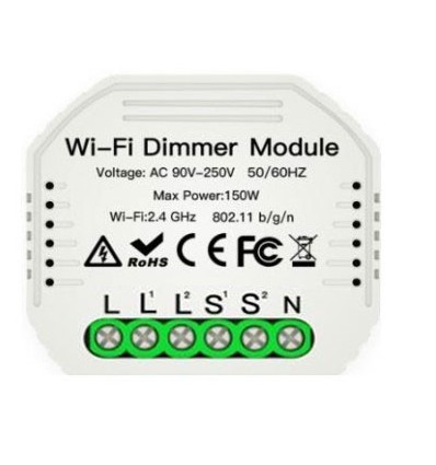 Wifi inbyggningsdimmer - 2x 100W LED dimmer, korsomkoppling, till inbyggning