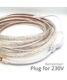 5 m. vattentät LED strip (Type Q) - 230V, IP67, 120 LED, 6W per. meter