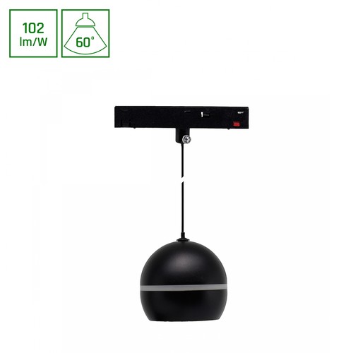System Skift Basic - Globe P Ring Kula Lampupphäng, 90mm, 10W, 2700K, Svart