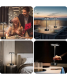 Uppladdningsbar LED bordslampa - Svart, touch dimbar, CCT, IP20