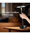 Uppladdningsbar LED bordslampa - Svart, touch dimbar, CCT, IP20