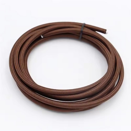 5m Tygkabel 2x0,75 mm², textil - 230V, kaffefärgad