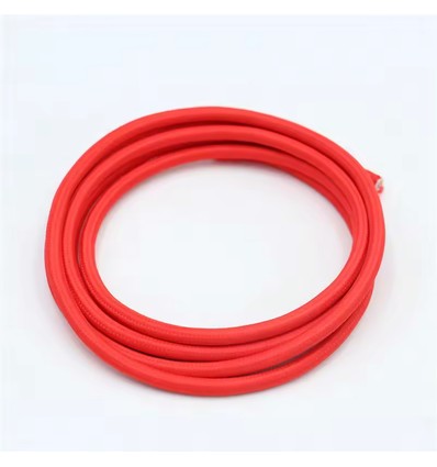 5m Tygkabel 2x0,75 mm², textil - 230V, Röd