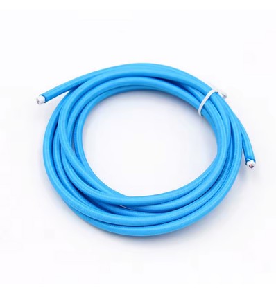 5m Tygkabel 2x0,75 mm², textil - 230V, Ljusblå