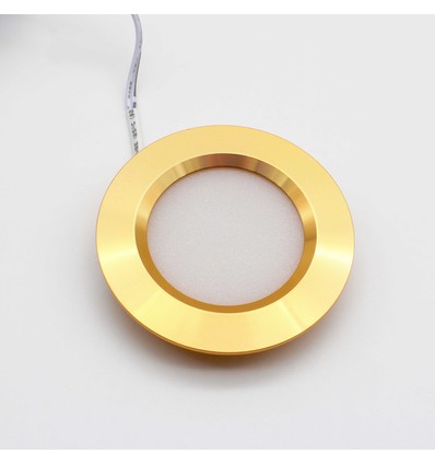 2,7W Ø6,8cm Reco68 möbelspotlight infällnad RA92 - 12V DC, Hål: Ø5,5 cm, Mått: Ø6,8 cm, Guld