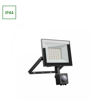 Noctis Lux 4 strålkastare 30W - kallvit, 230V, IP44, 141x185x53mm, svart, PIR-sensor