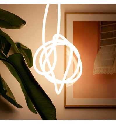 10m Neon Flex Tube för inredning - 230V, varmvit, D16 Neon komplett set