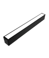 36W LED-ljusskena - 120cm, 120 lm/W, Svart, taklampa för kontor, inkl. vajerupphängning