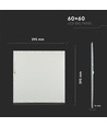 V-Tac 60x60 LED panel - 45W, UGR19, 4830lm, vit kant