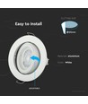 Downlight-kit utan ljuskälla - Hål: Ø8,5 cm, Mått: Ø9,5 cm, Vit, välj MR16 eller GU10 sockel