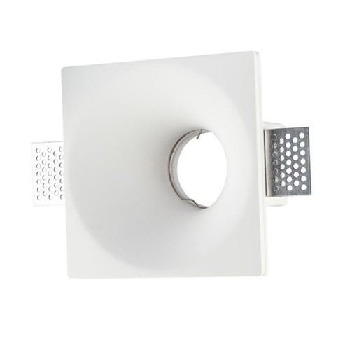 GU10 Gipslampa/ring - Inbyggnad, Fyrkantig, Vit