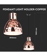 Pendel lampa i koppar för E27 - Utan ljuskälla, IP20
