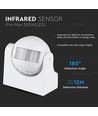 Rörelsesdetektor med manuell styrning - Vit, IP44, upp till 300W LED